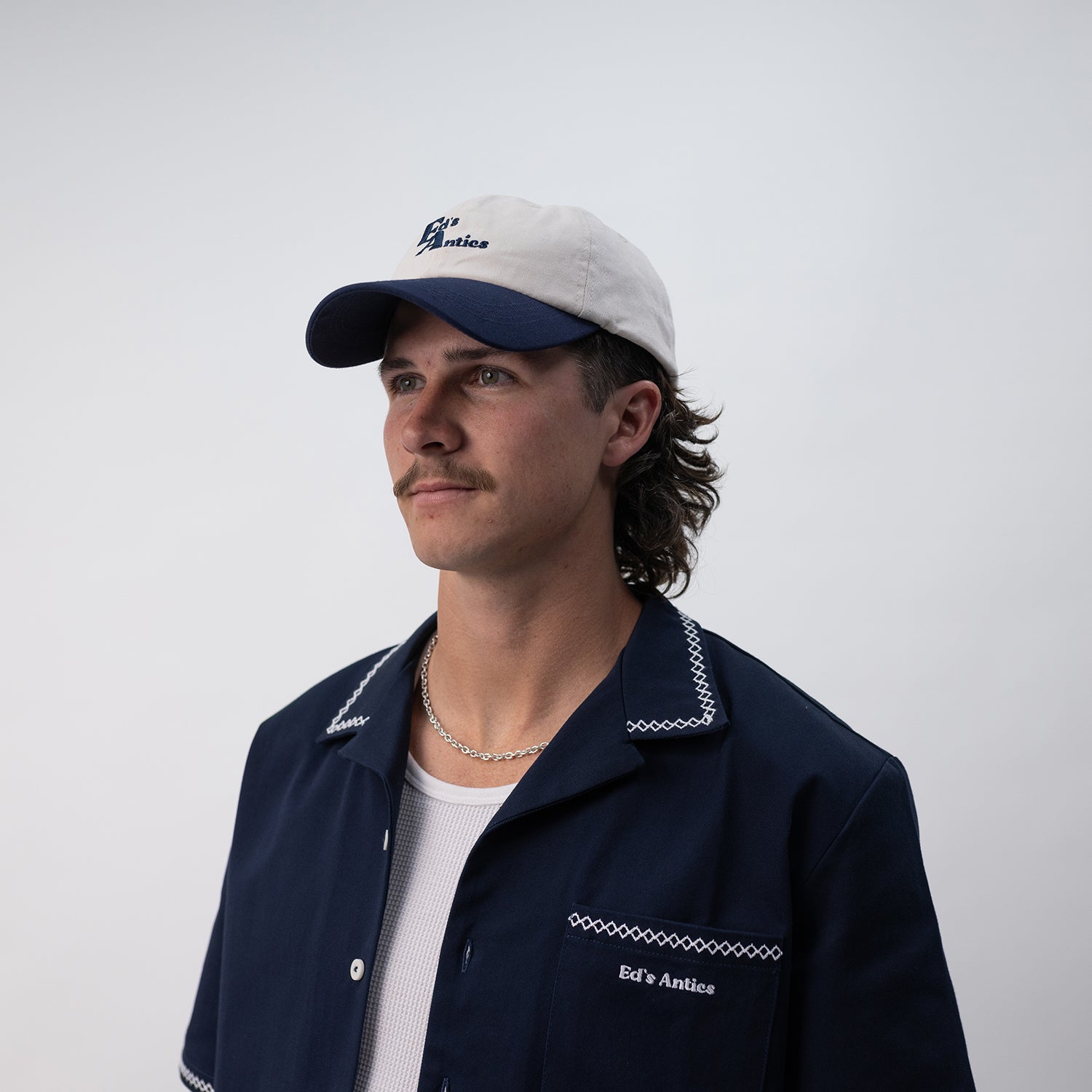 Ed's Navy and Cream 6 Panel Cap