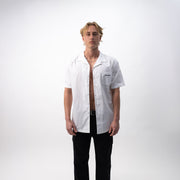 Ed's Whtite Contrast Stitch Camp Collar