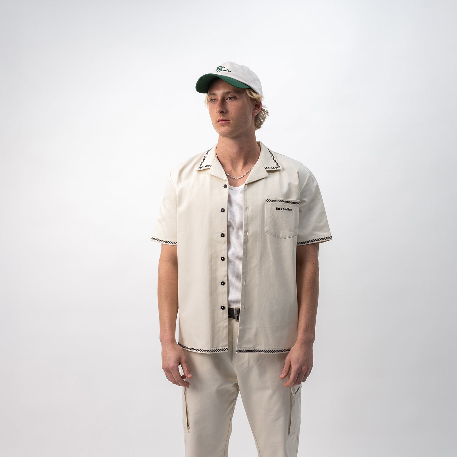 Ed's Green & Cream 6 Panel Cap
